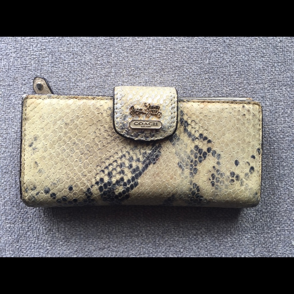 Coach long wallet python pattern
